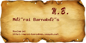 Mérai Barnabás névjegykártya
