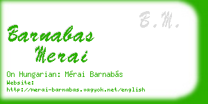 barnabas merai business card